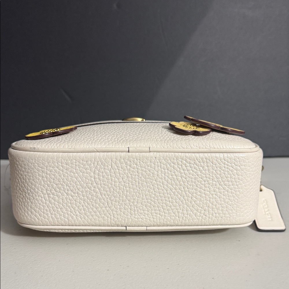 Coach TEA ROSE REIMAGINED Cream and Yellow Floral Crossbody LEATHER Bag - Picture 15 of 16